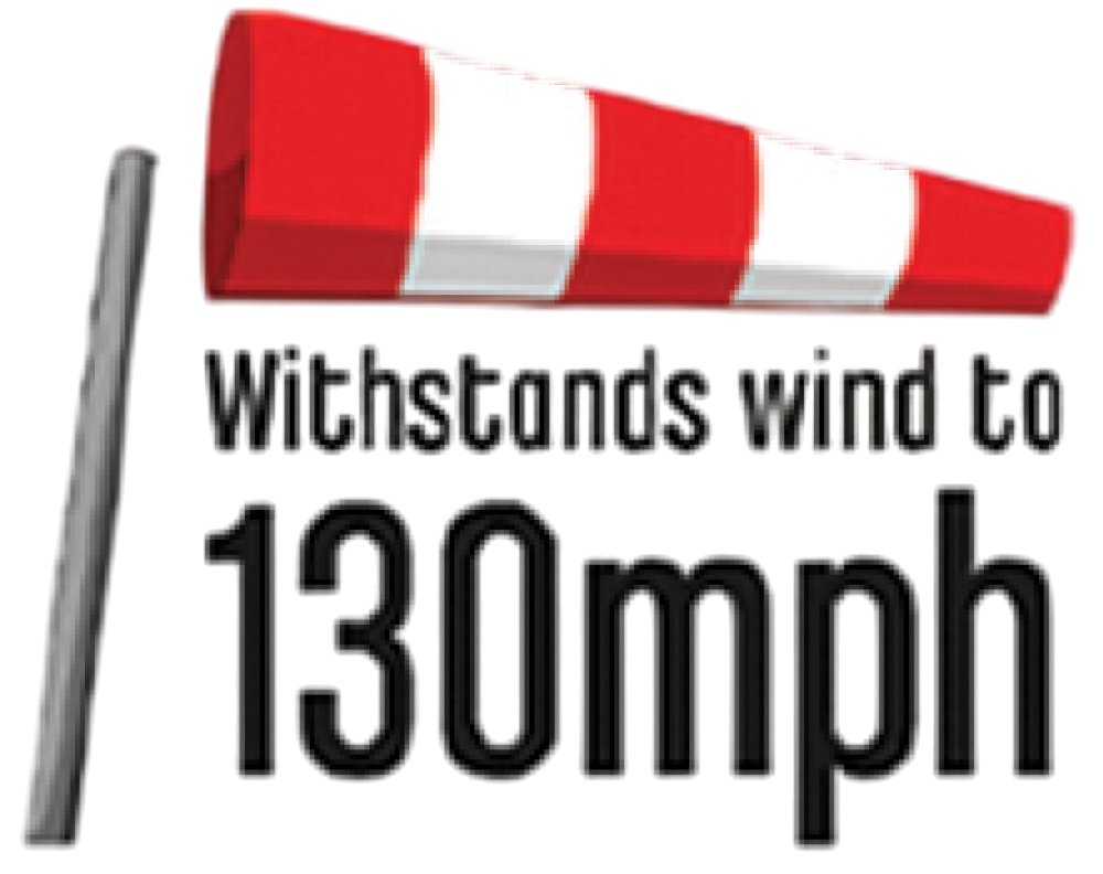 Withstands with to 130mph